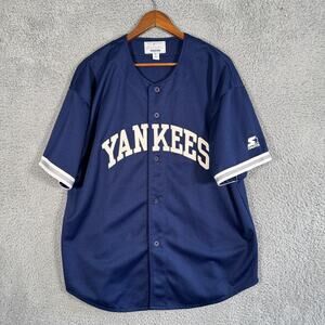 New York Yankees Andy Pettitte 46 Starter Mens Jersey Blue White XL Stitched